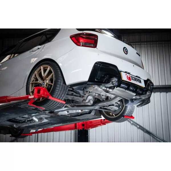 Náhrada zadního tlumiče výfuku BMW M135i (F20/F21) vč. xDrive (2012-2016) Scorpion Exhaust - leštěné Daytona koncovky