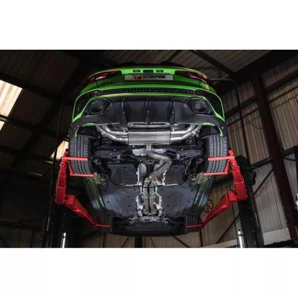 Klapkový GPFback výfuk AUDI RS3 8Y Sportback 2,5 TFSI Scorpion Exhaust - Bez rezonátoru / Karbonové Ascari koncovky