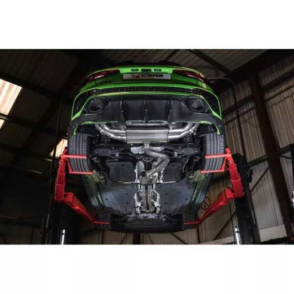 Klapkový GPFback výfuk AUDI RS3 8Y Sportback 2,5 TFSI Scorpion Exhaust - S rezonátorem / Karbonové Ascari koncovky