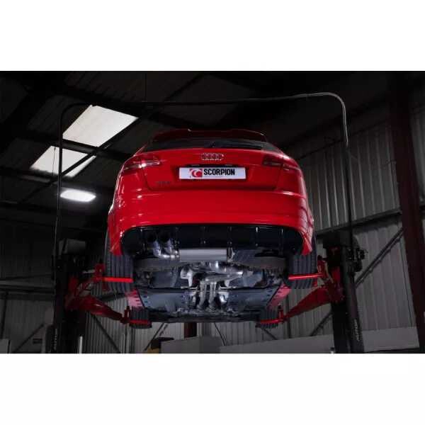 Catback výfuk Audi RS3 8P Scorpion Exhaust - Bez rezonátoru / Keramické Daytona koncovky