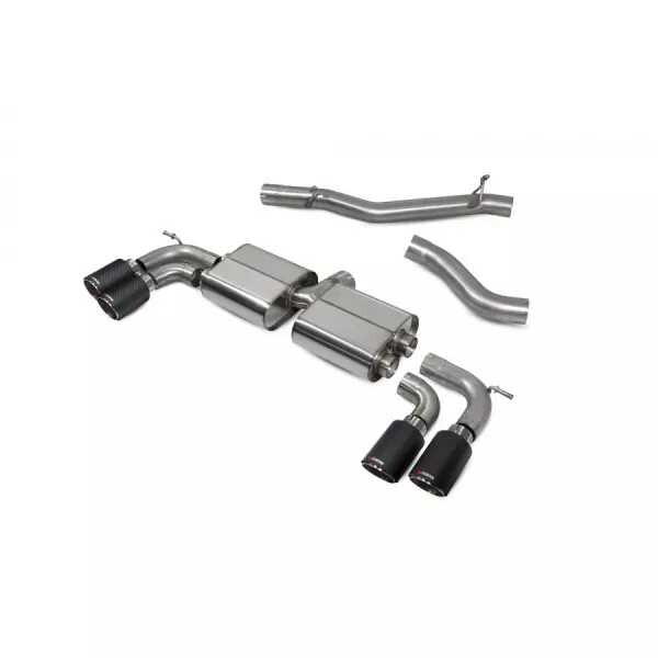 GPF-back výfuk VW Golf R Mk8 Scorpion Exhaust - bez rezonátoru / karbonové koncovky