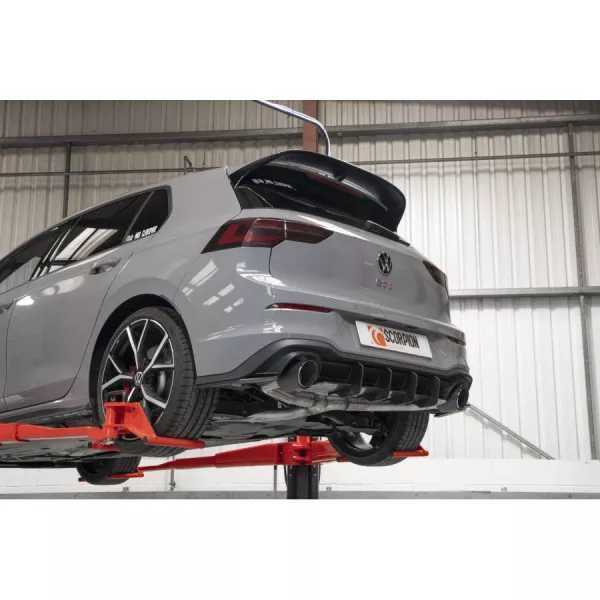 GPF-back výfuk VW Golf Mk8 GTI Clubsport Sportback Scorpion Exhaust - S rezonátorem / karbonové koncovky