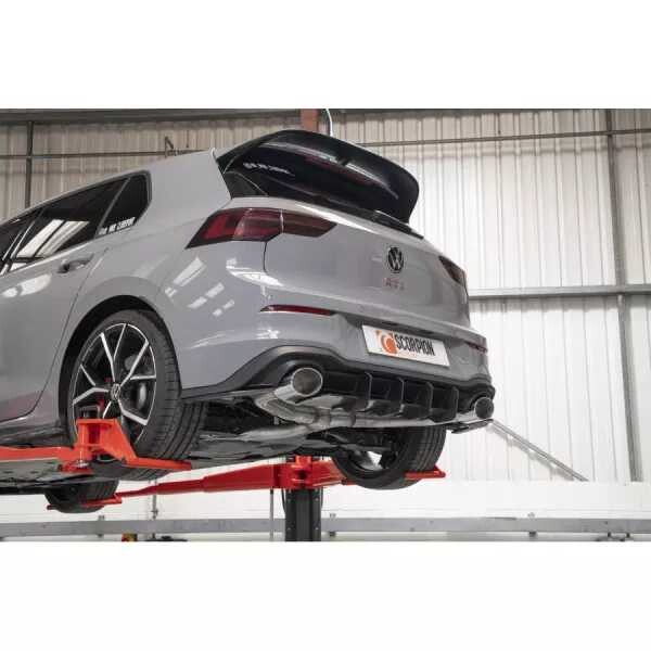 GPF-back Predator výfuk VW Golf Mk8 GTI Clubsport Sportback Scorpion Exhaust - Bez rezonátoru / leštěné koncovky Evo