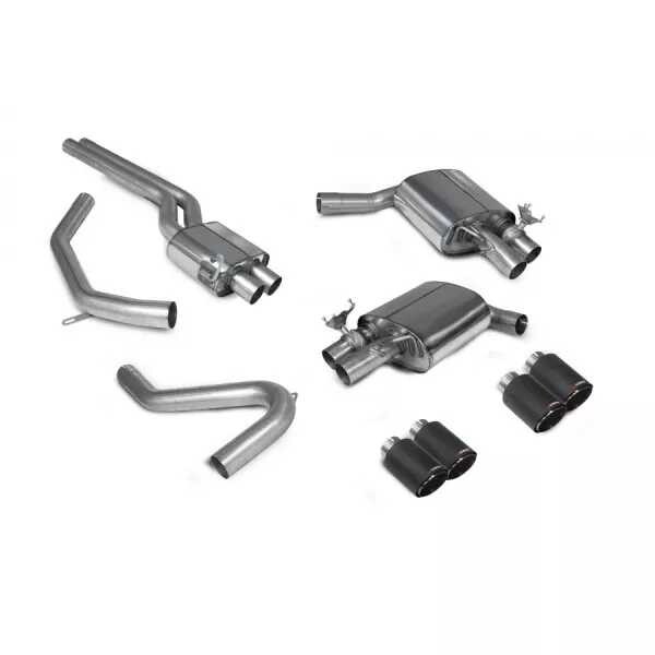 Zadní díl výfuku Audi S4 Avant B9 Scorpion Exhaust - s rezonátorem / karbonové koncovky