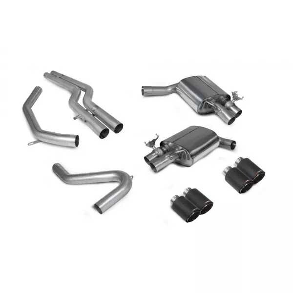 Zadní díl výfuku Audi S4 Avant B9 Scorpion Exhaust - bez rezonátoru / karbonové koncovky