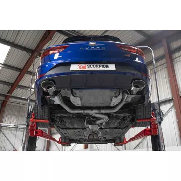 GPF-back výfuk SEAT Leon Cupra ST Mk3 4Drive Scorpion Exhaust - S rezonátorem / leštěné koncovky EVO