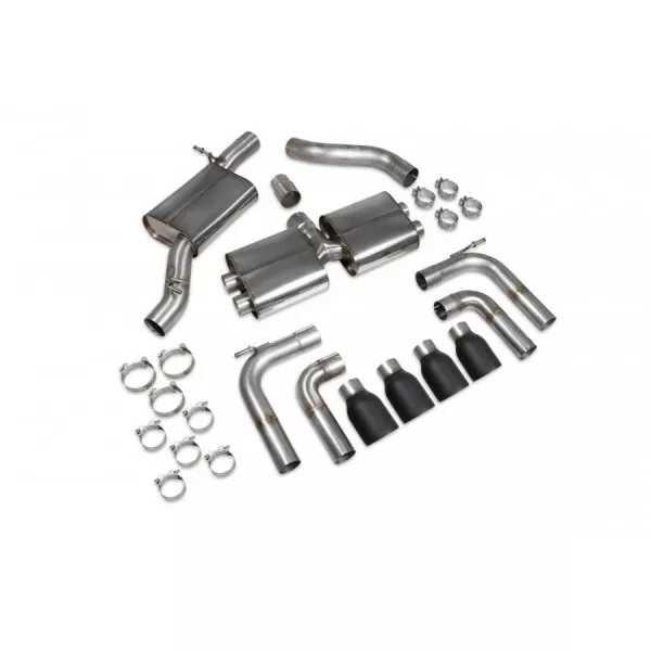 Catback výfuk Audi S3 8V Limousine 2.0 TFSI Scorpion Exhaust - S rezonátorem / dvojité černé koncovky Daytona