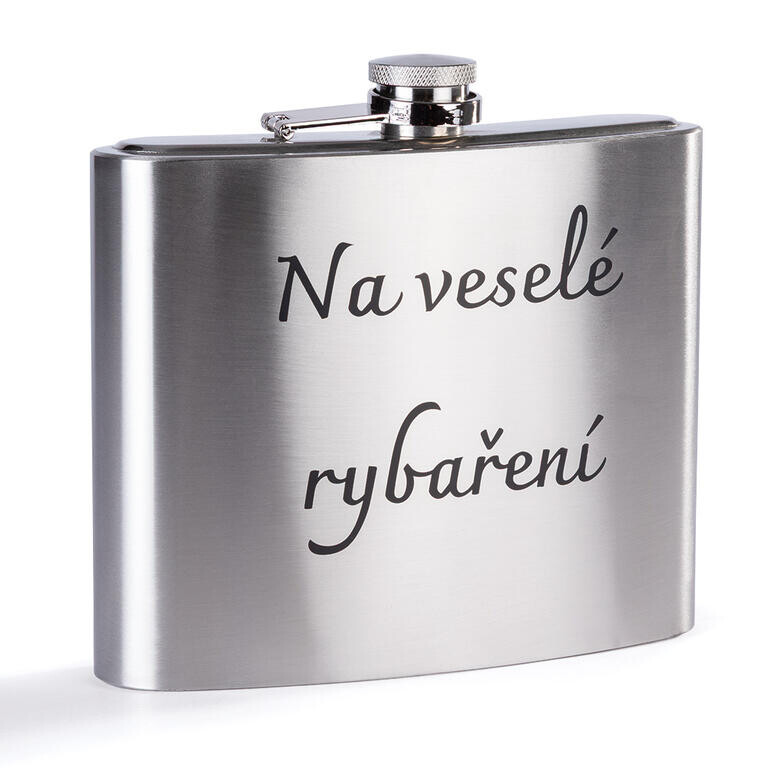 Kovová placatka Na veselé rybaření 1000 ml