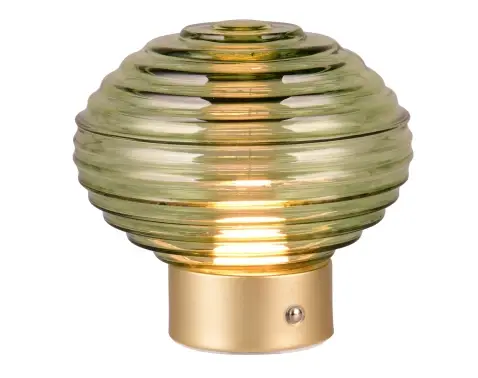 LED stolní lampa nabíjecí Earl 14 cm, zelené sklo