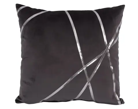 Dekorační polštář Vanessa 45x45 cm, antracitový s pruhy
