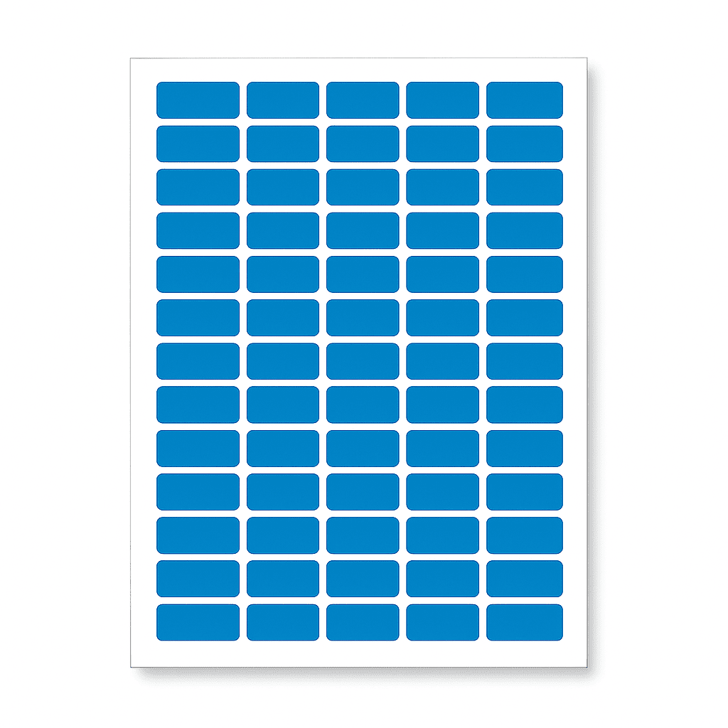 Samolepicí etikety 38 x 21,2 mm, 65 etiket, A4, 20 listů, modré