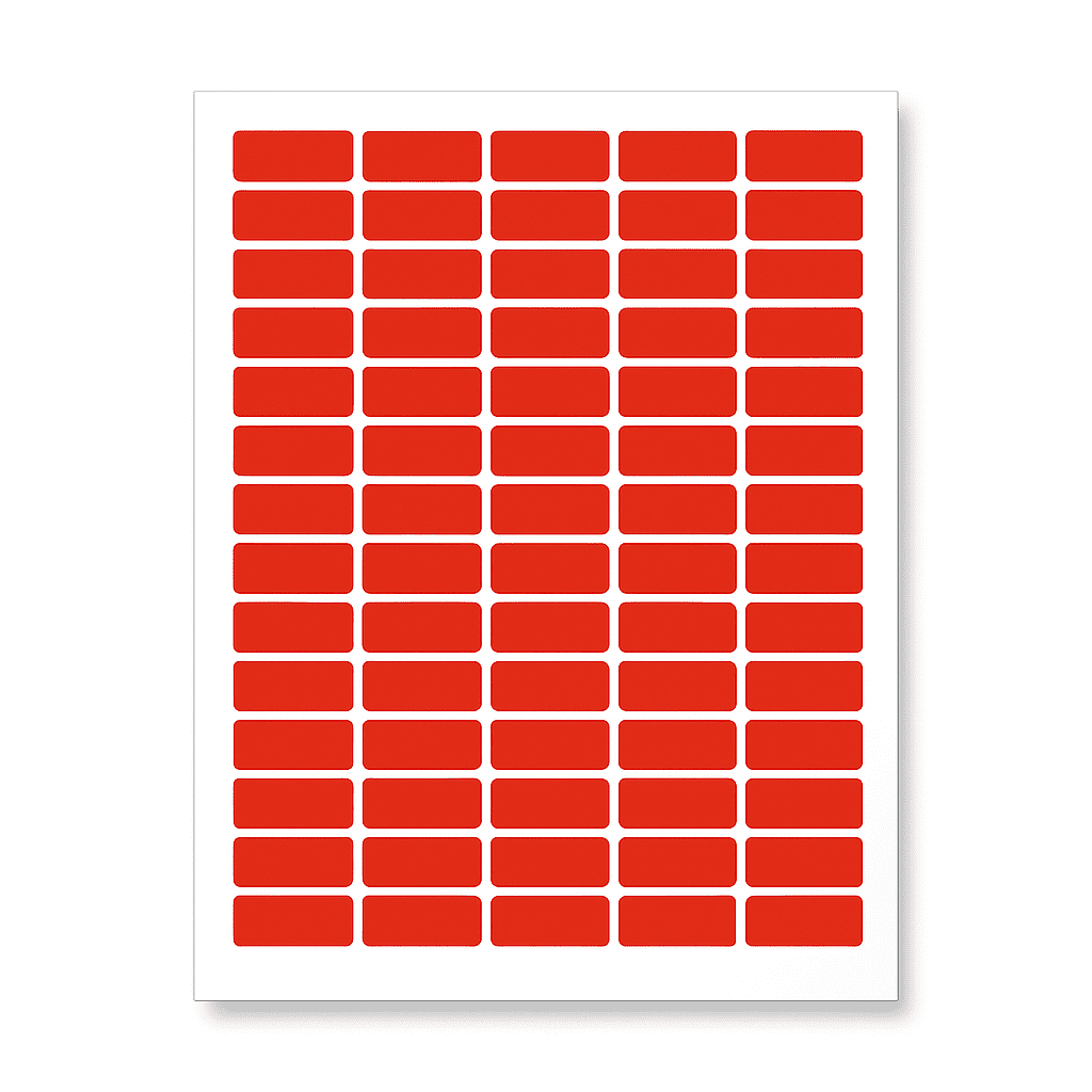 Samolepicí etikety 38 x 21,2 mm, 65 etiket, A4, 20 listů, červené