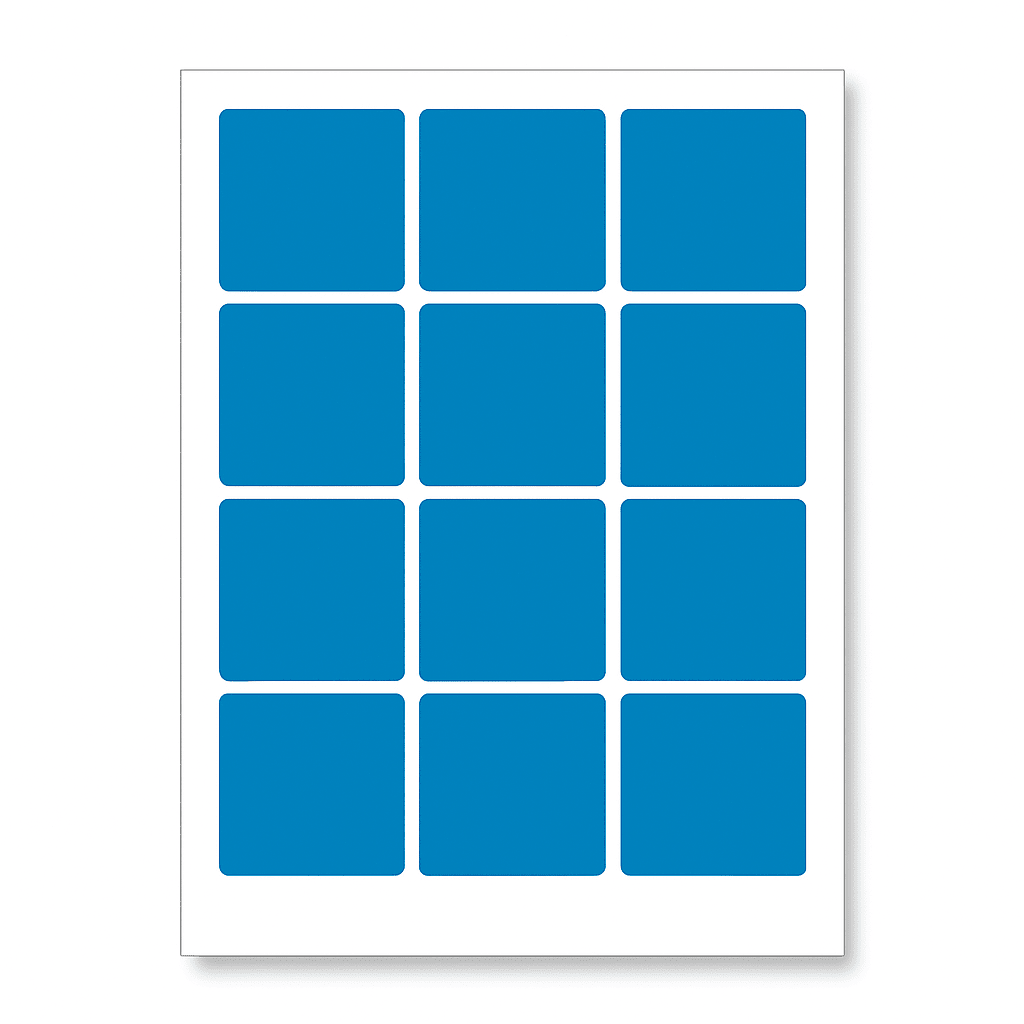 Samolepicí etikety 60 x 60 mm, 12 etiket, A4, 20 listů, modré