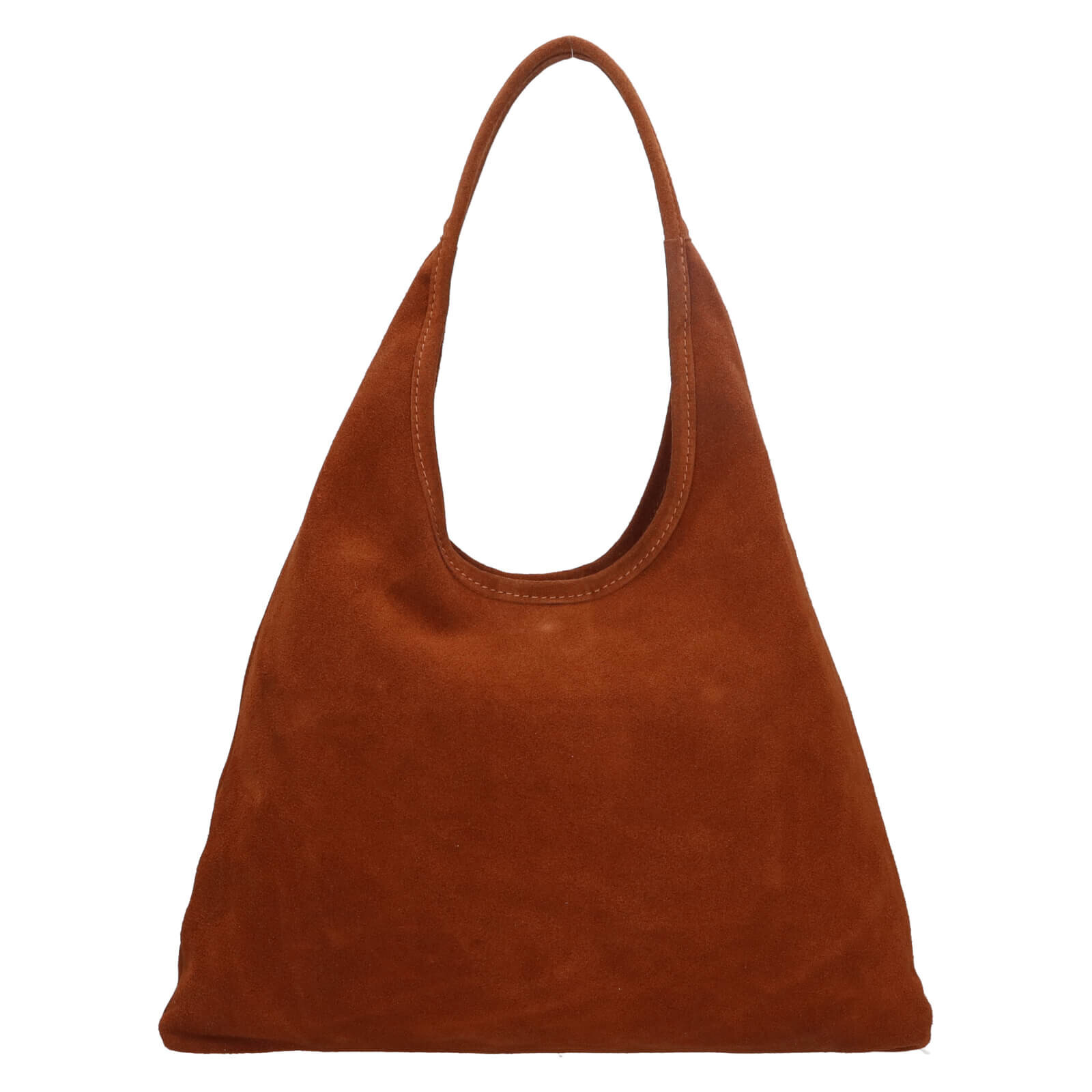 Dámská kožená, semišová kabelka přes rameno Italia Matelda – koňak