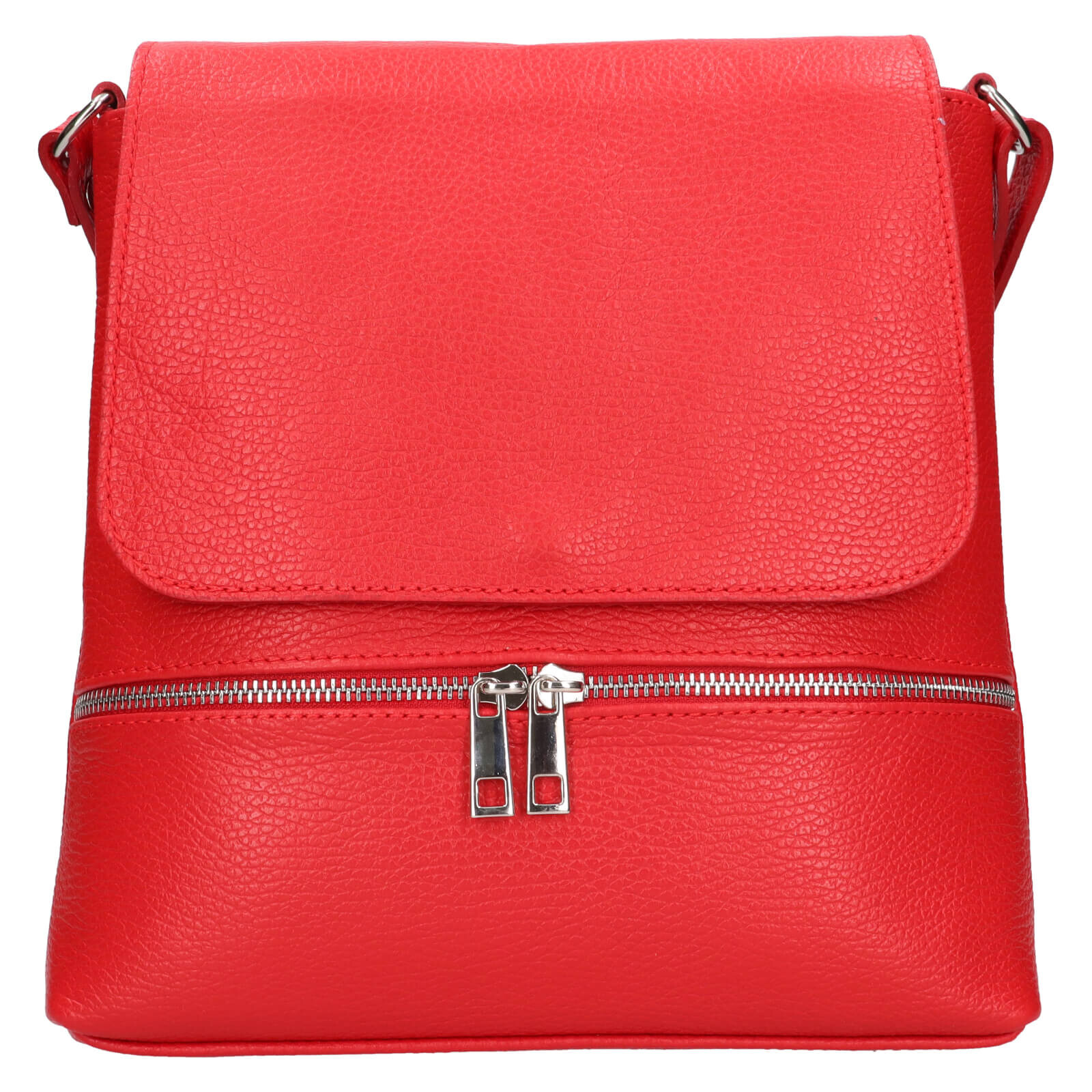 Dámská kožená crosbody kabelka Italia Linda - červená