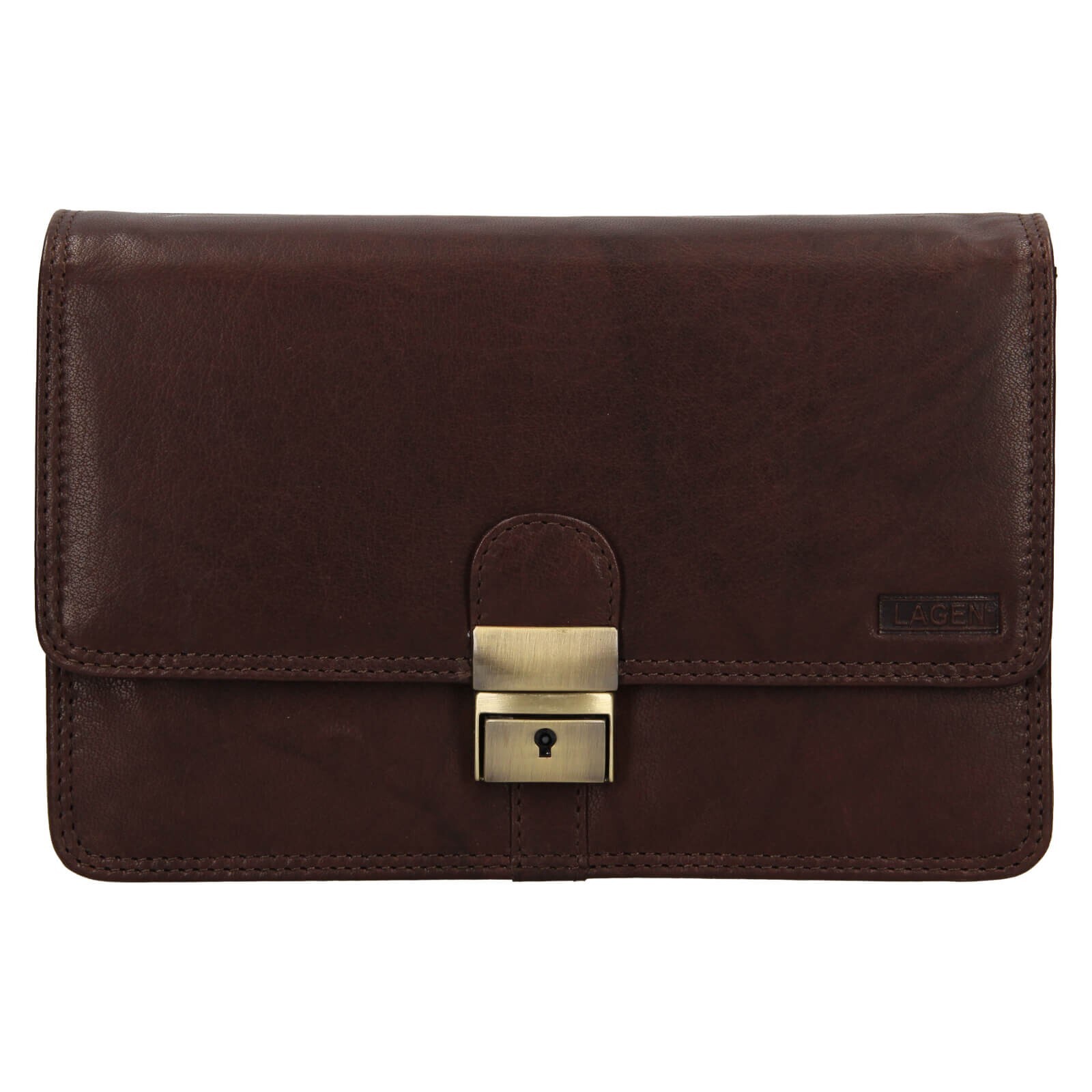 Pánské kožené etue Lagen Probus - tmavě hnědá