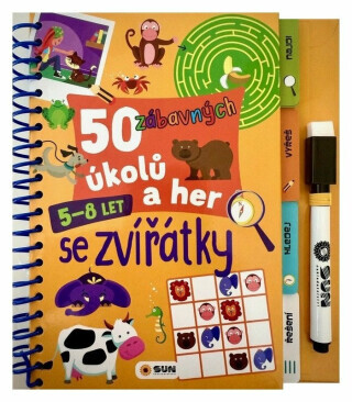 50 zábavných úkolů a her - Se zvířátky 5-8 let - napiš a smaž