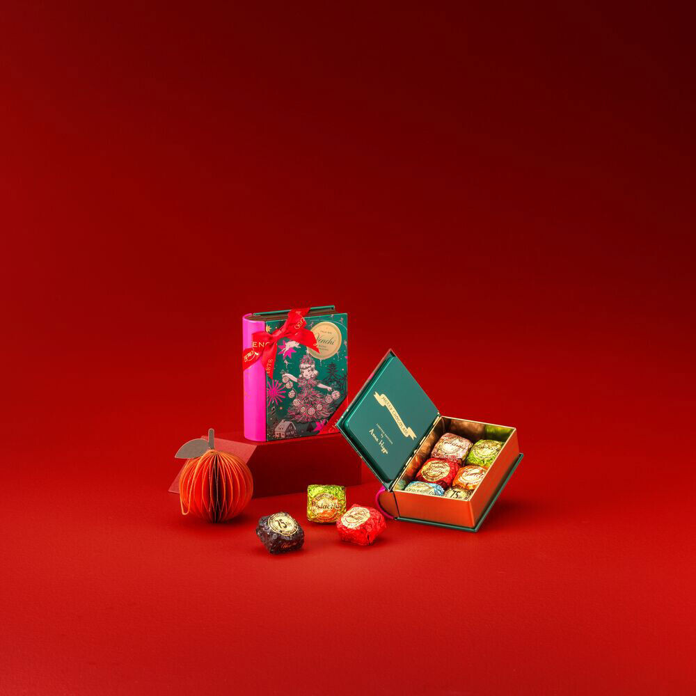 Venchi Mini plechovka knížka s čokoládami Chocoviar 119 g