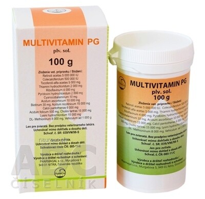 Pharmagal, spol. s.r.o. PharmaGal MULTIVITAMIN PG prášek pro perorální roztok 1x100 g