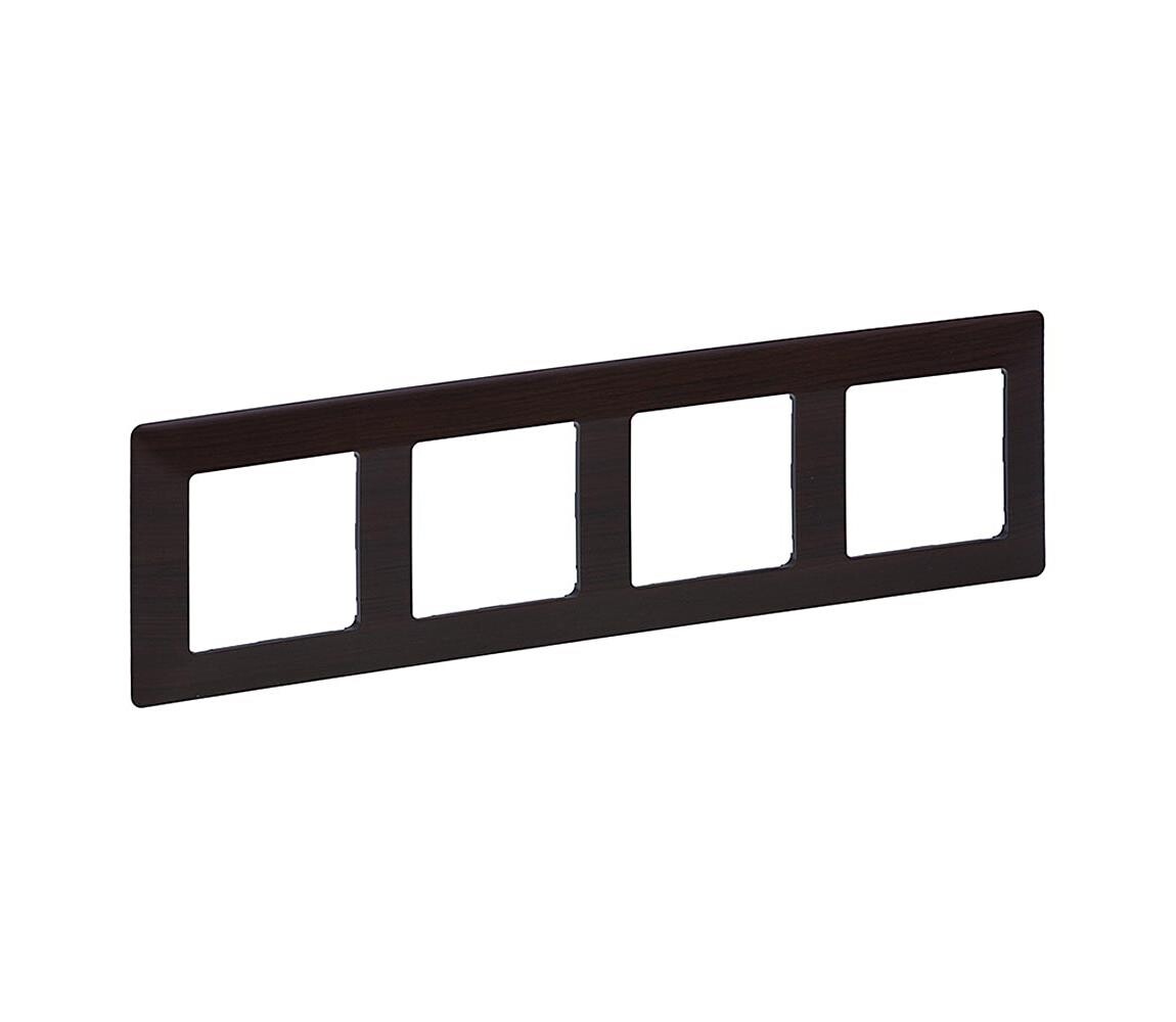 Legrand 754174 - Rámeček pro spínače VALENA LIFE 4P tmavé dřevo 754174