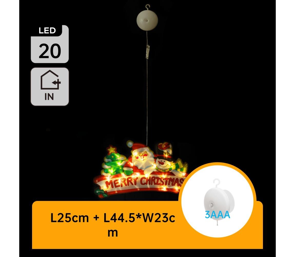 B.V.  - LED Vánoční dekorace 20xLED/3xAAA veselé vánoce 23 cm B10303K68