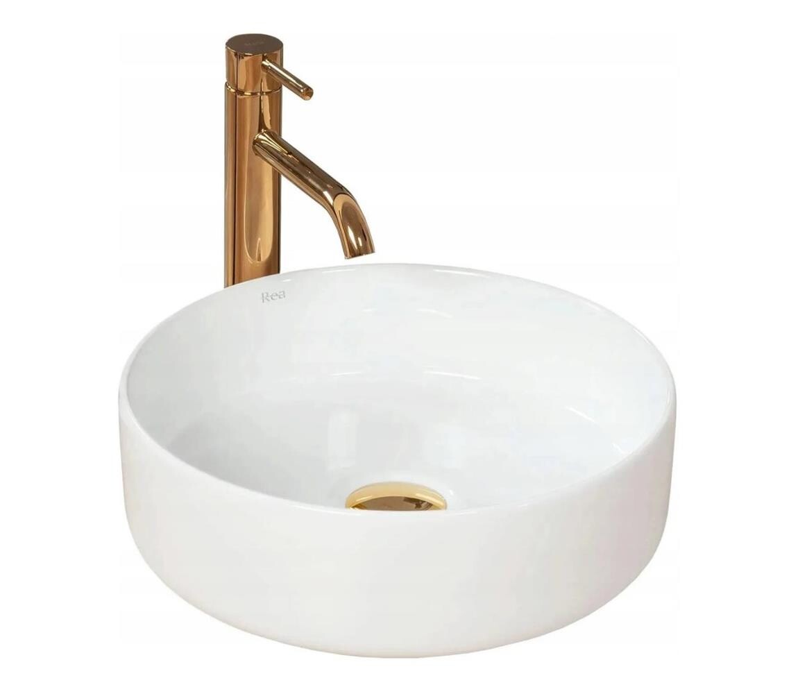 REA-U18918 - Umyvadlo na desku SAMI pr. 36 cm keramika/lesklá bílá REA-U1891