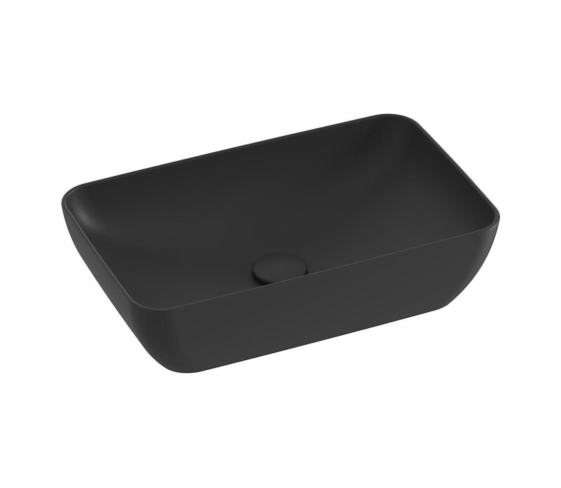 Ravak XJX0D150000 - Umyvadlo na desku CERAMIC SLIM 50x31 cm keramika/černá XJX0D150000