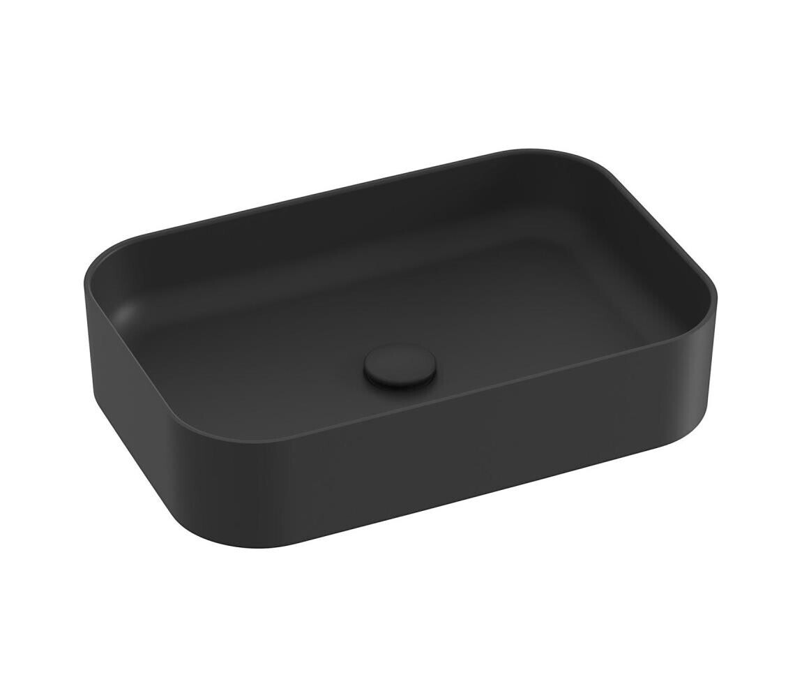 Ravak XJX0D155001 - Umyvadlo na desku CERAMIC SLIM 55x37 cm keramika/černá XJX0D155001