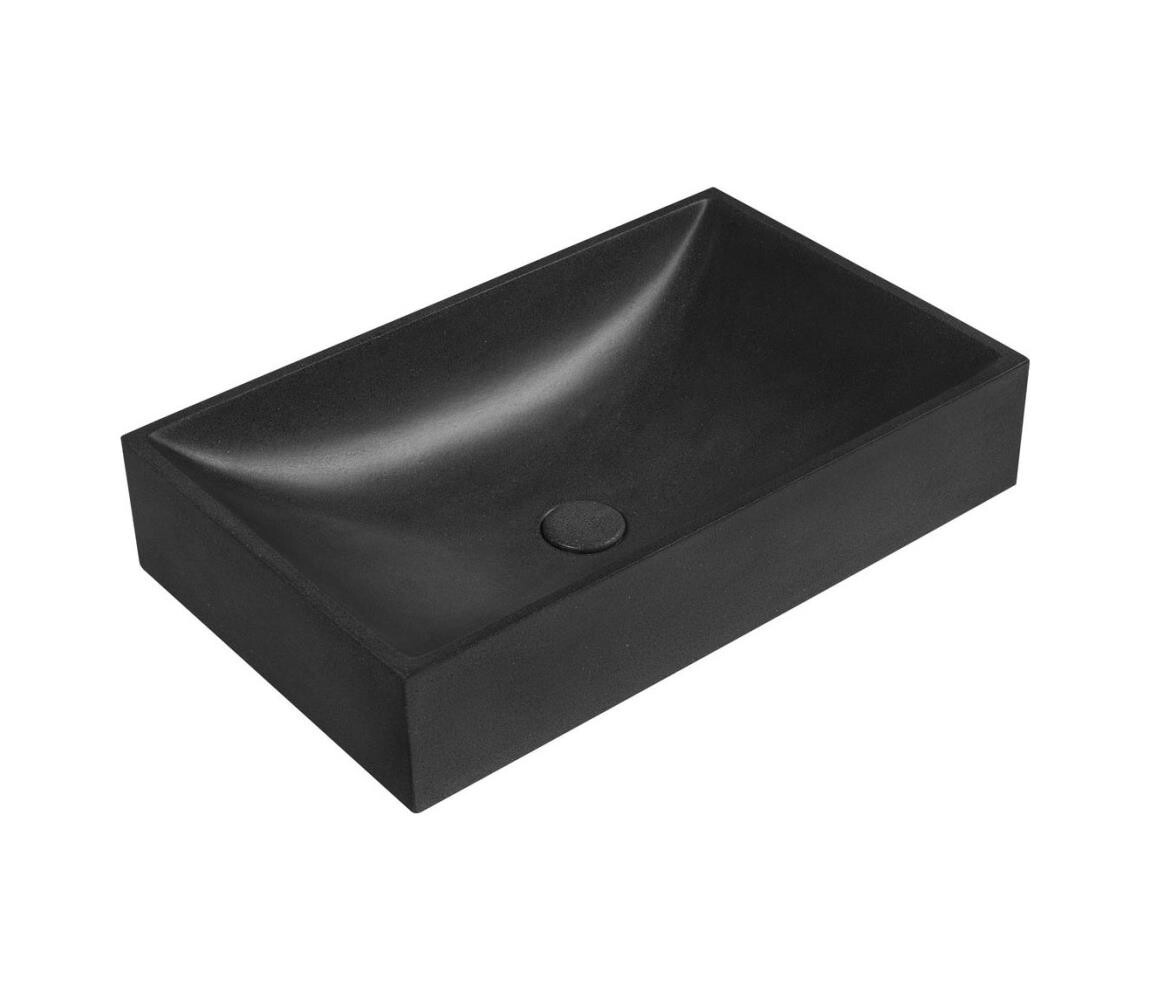 Sapho - Umyvadlo na desku 58x36 cm beton/černá AR471