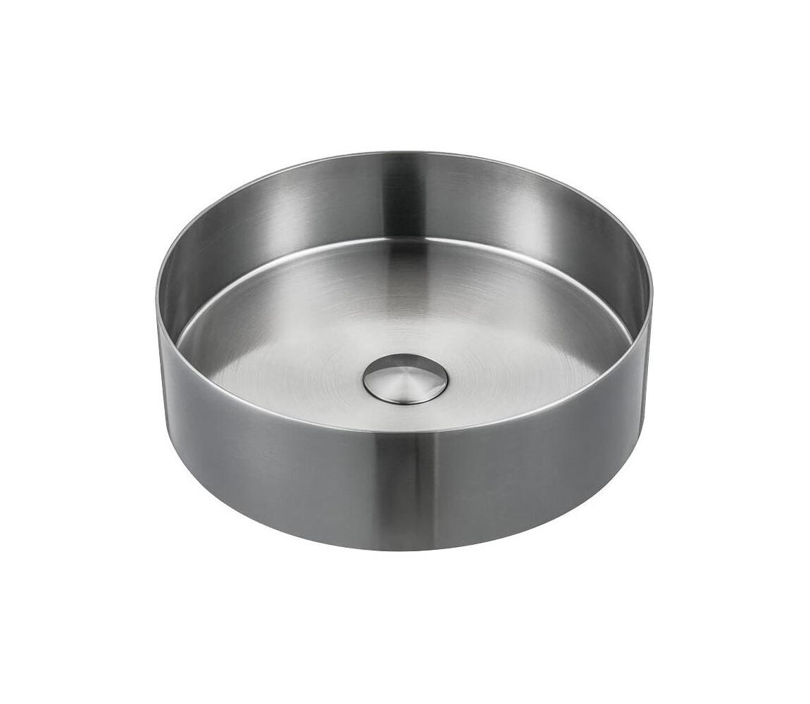 Sapho - Umyvadlo na desku AURUM pr. 38 cm broušený nerez AU401