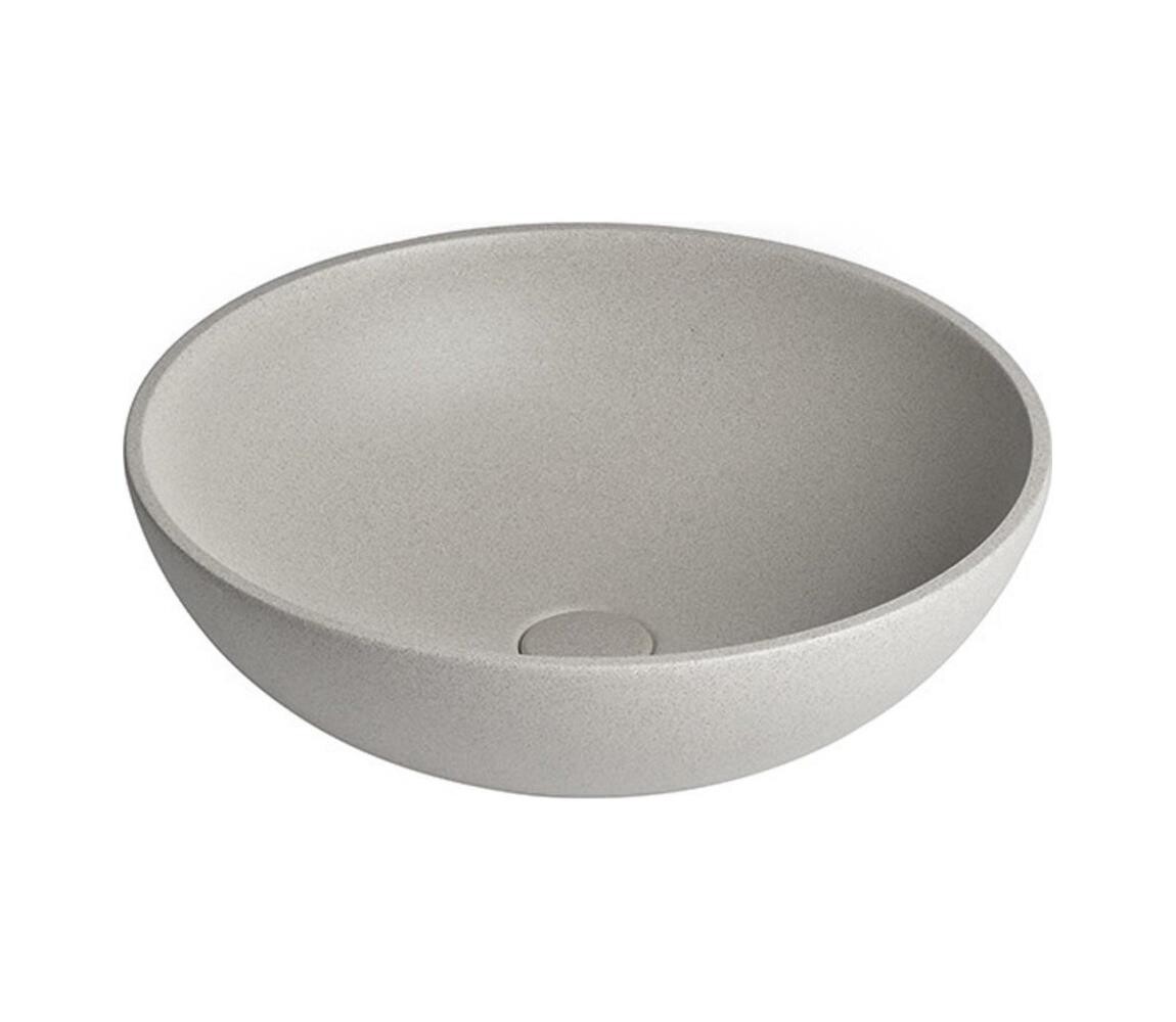 Sapho - Umyvadlo na desku TURF pr. 44 cm beton/bílý pískovec AR437