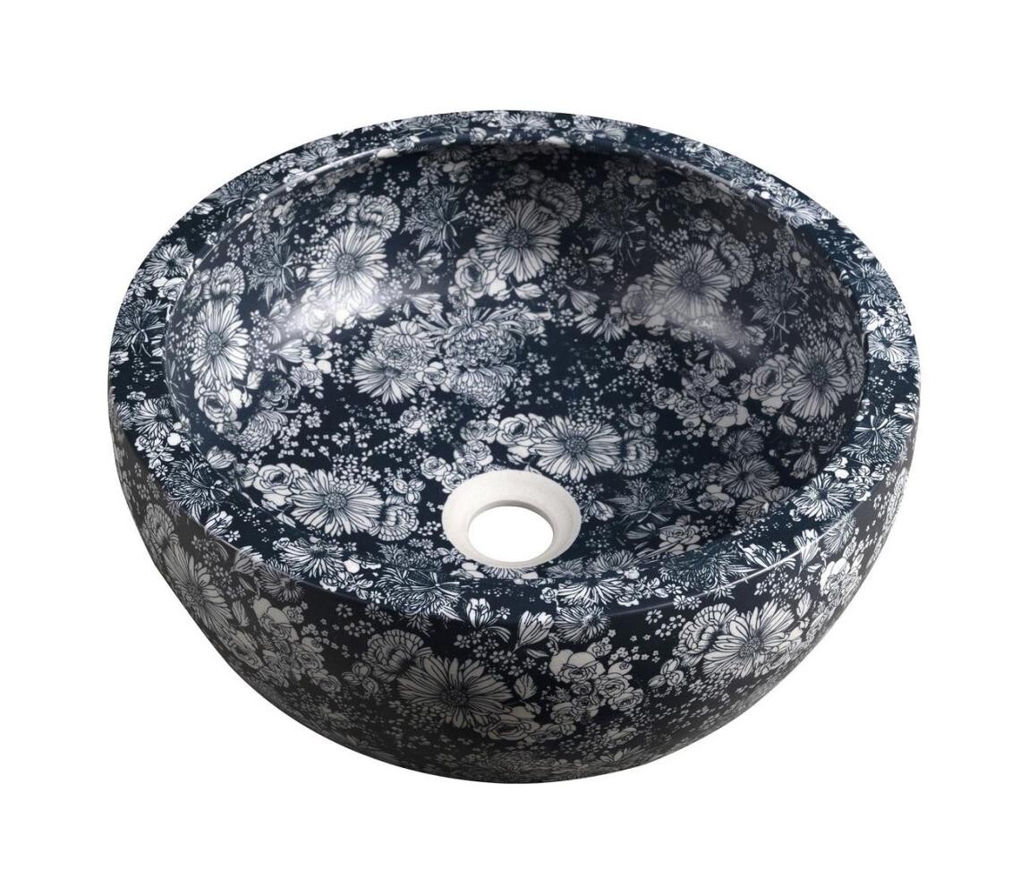 Sapho - Umyvadlo na desku PRIORI pr. 41 cm keramika/modrá PI038