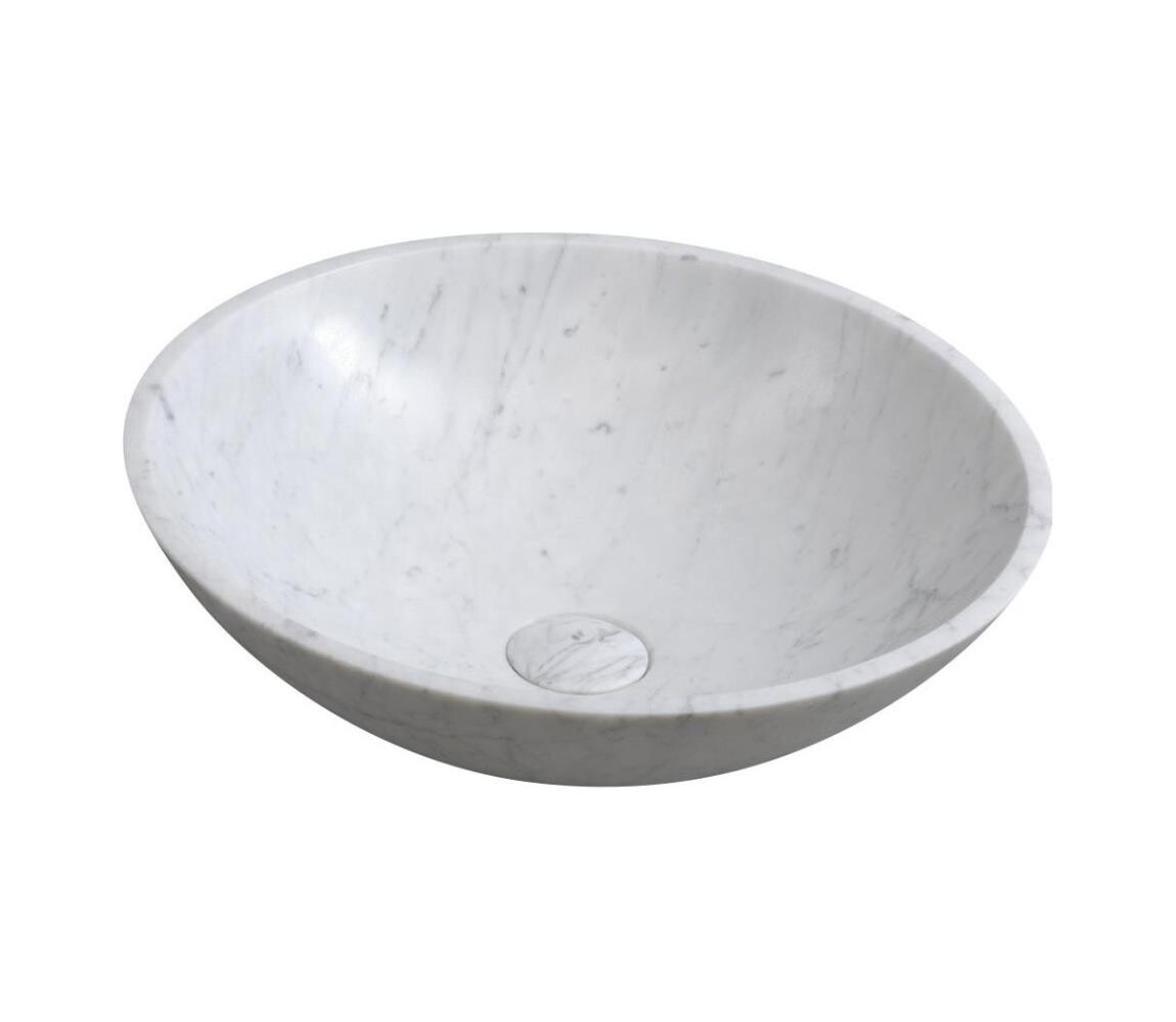 Sapho - Umyvadlo na desku BLOK pr. 42 cm kámen/carrara/matná bílá 2401-42