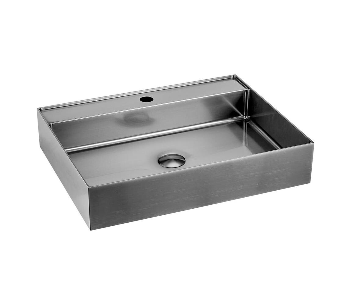 Sapho - Umyvadlo na desku AURUM 55x42 cm broušený nerez AU402