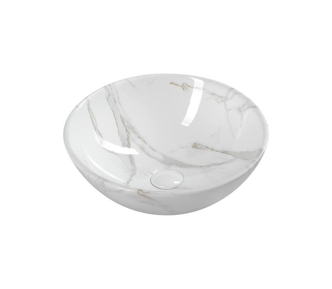 Sapho - Umyvadlo na desku DALMA pr. 42 cm keramika/carrara/bílá MM117