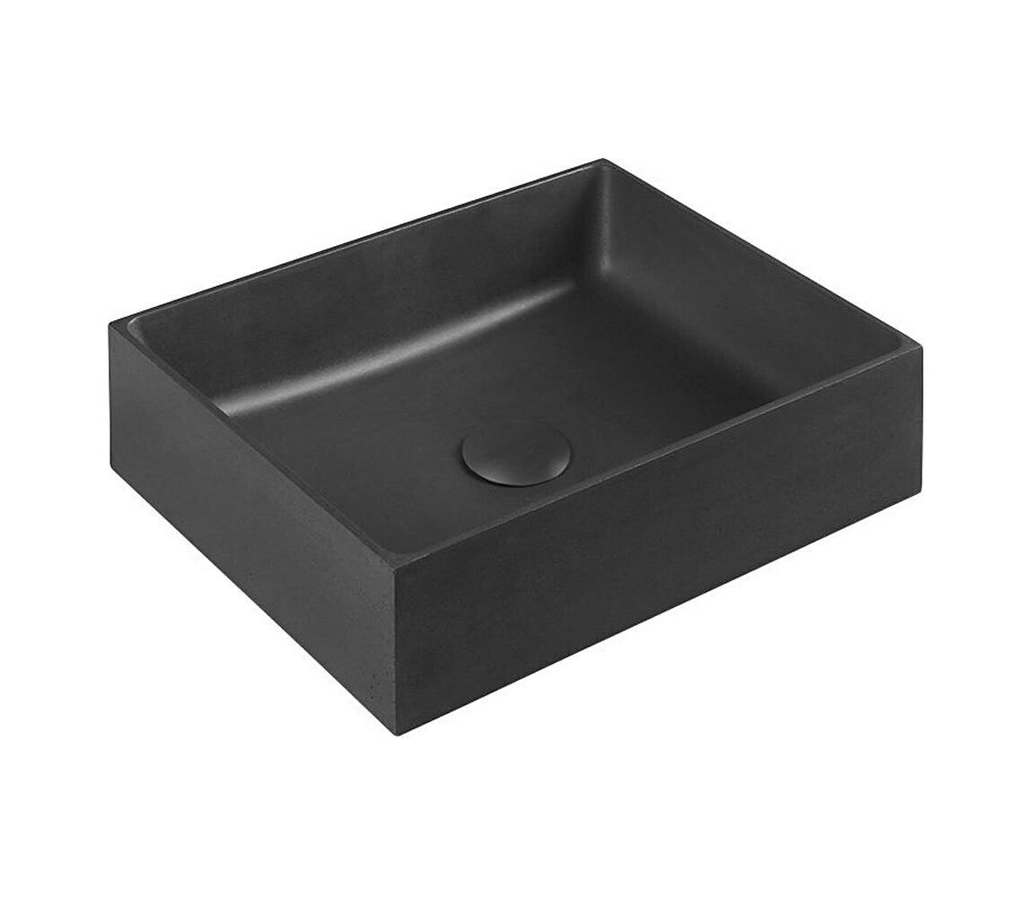 Sapho - Umyvadlo na desku FORMIGO 47,5x36,5 cm beton/černá FG116