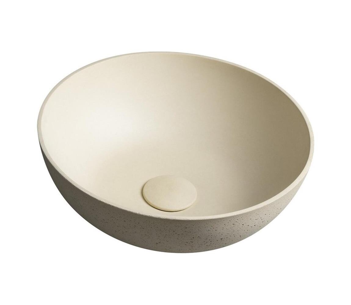 Sapho - Umyvadlo na desku FORMIGO pr. 39 cm beton/béžová FG322