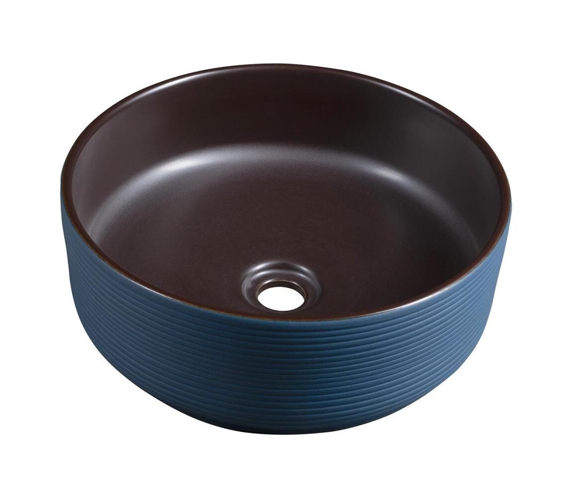 Sapho - Umyvadlo na desku PRIORI pr. 41 cm hnědá/modrá PI033