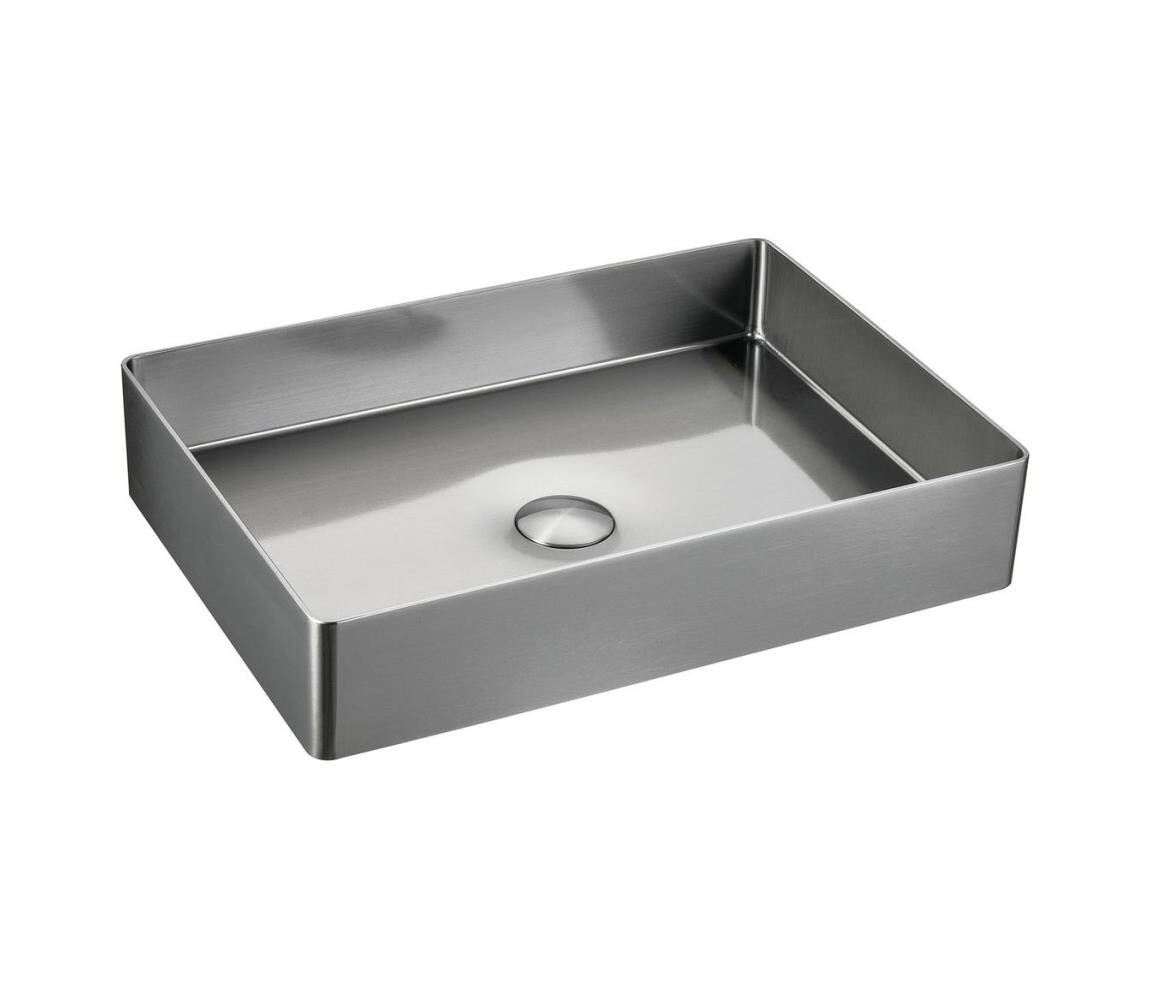 Sapho - Umyvadlo na desku AURUM 50x35 cm broušený nerez AU403