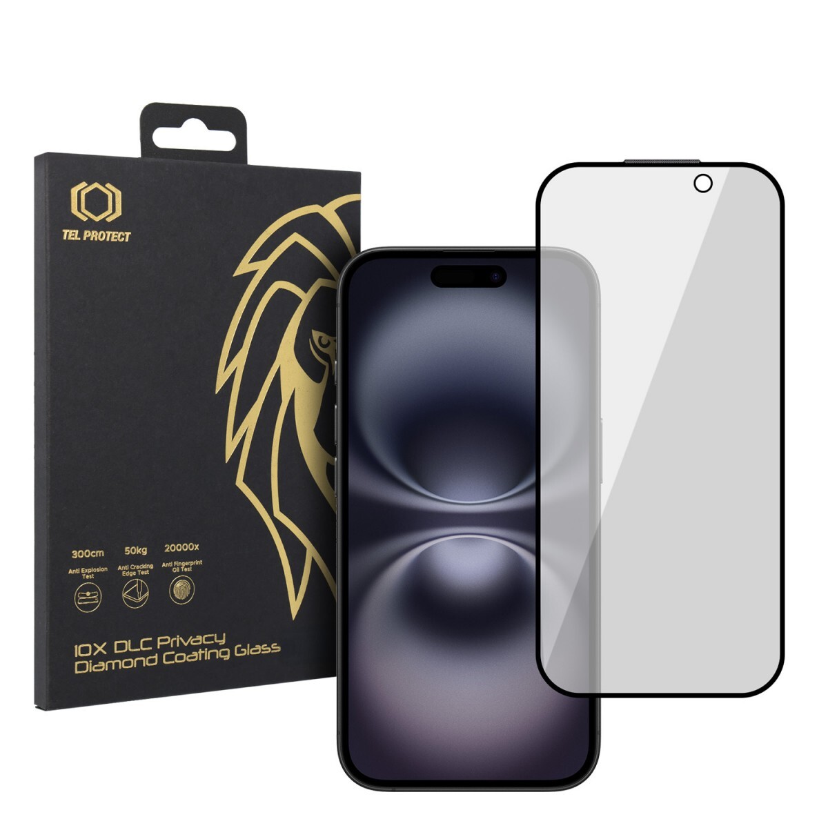 Tvrzené sklo Tel Protect 10X Privacy DLC Diamond Coating pro iPhone 16