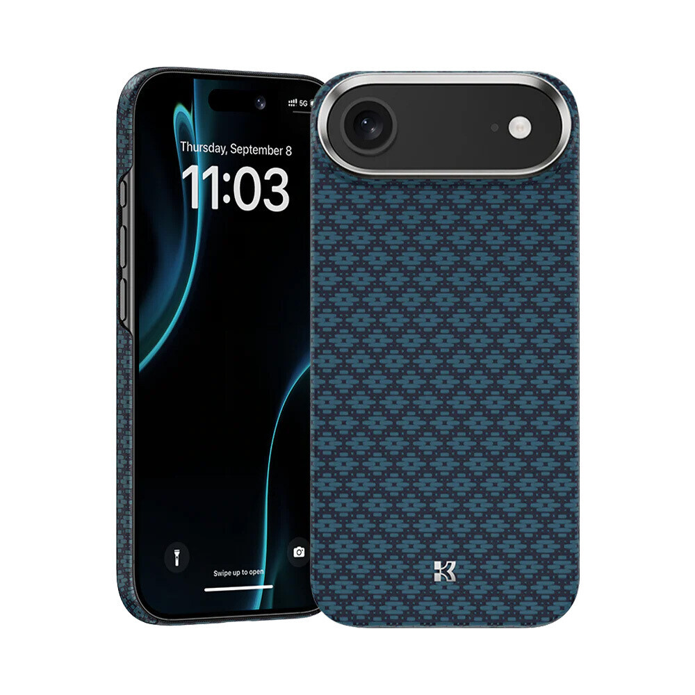 Pouzdro Benks Magnetic Armor Air Armor Grid Kevlar s kovovým rámem 600D (0068) pro iPhone Air modré