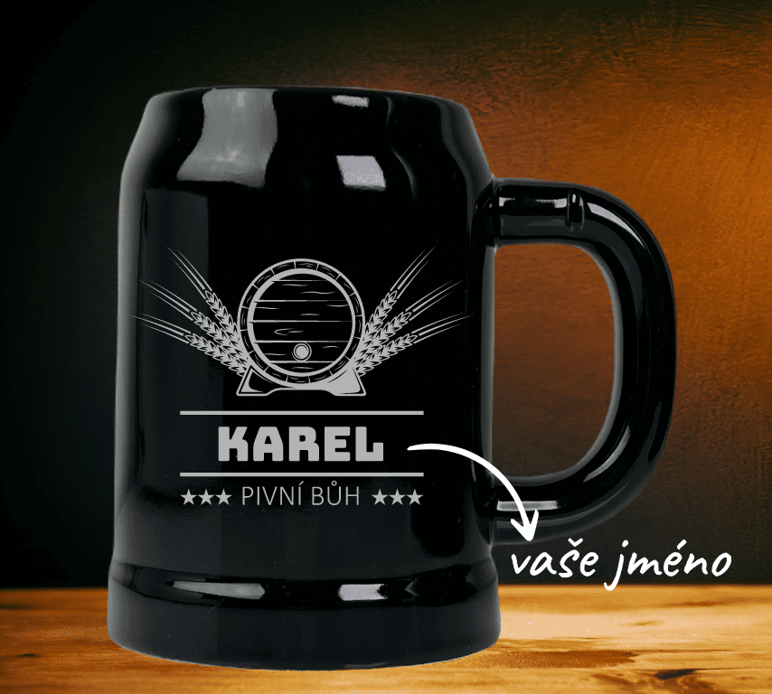 Dekorant Keramický vtipný půllitr PIVNÍ BŮH