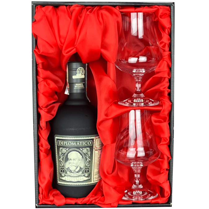 Alkohol Dárková sada Diplomatico Reserva Exclusiva 12Y 0,7l 40% se 2 sklenicemi na rum Gentleman