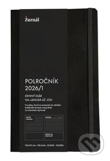 Polročník 26/1 - diár na 1.polrok 2026 - čierny - Žurnál