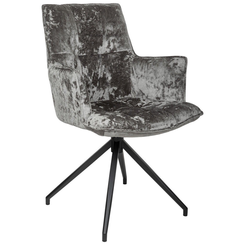 Novel ŽIDLE S PODRUČKAMI, železo, samet, antracitová, černá