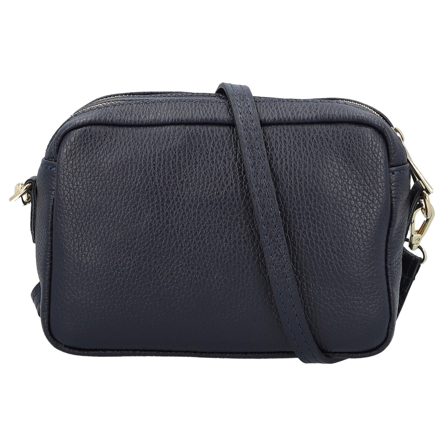 Dámská kožená crossbody kabelka tmavě modrá - Delami Vera Pelle Maevis tmavě modrá