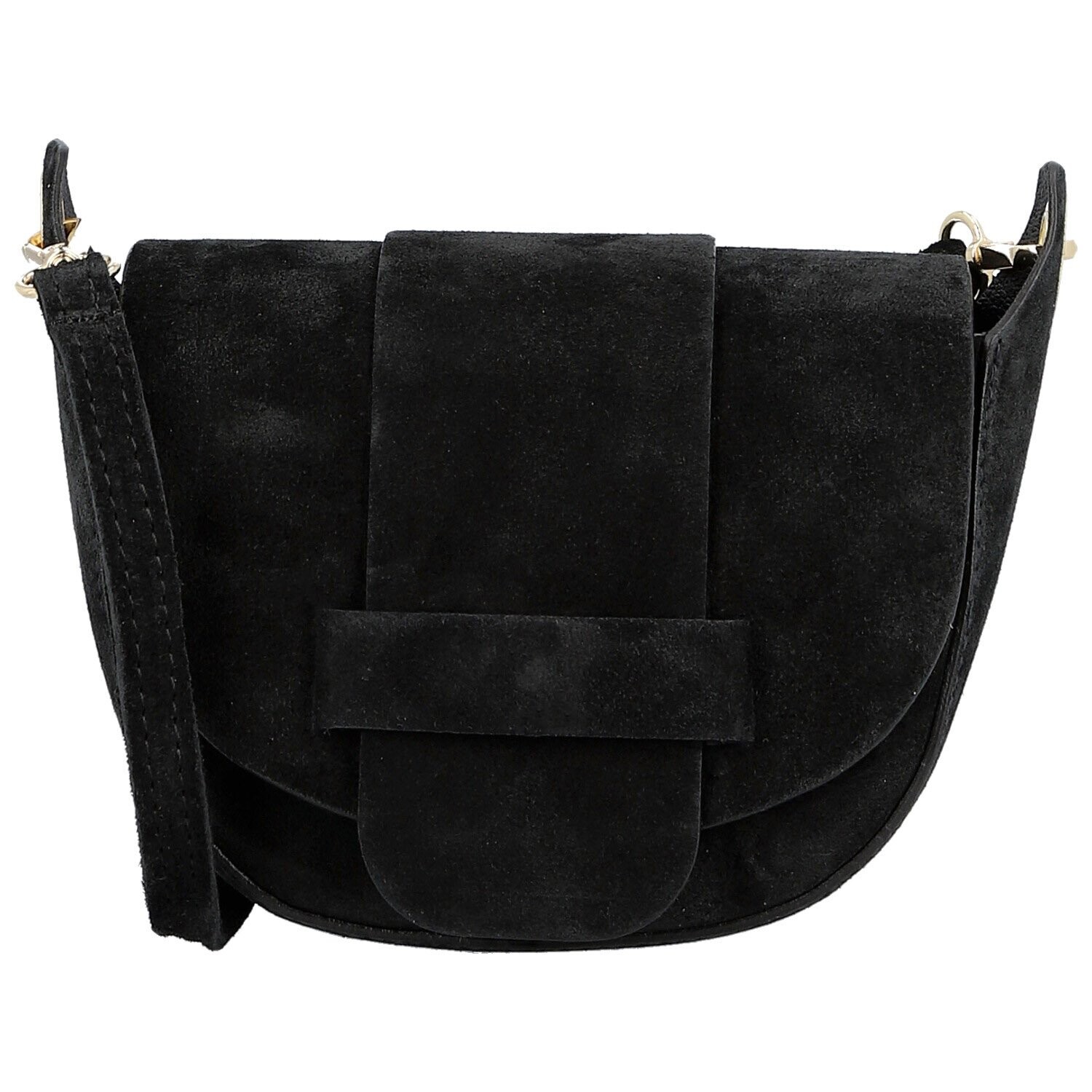 Dámská kožená crossbody kabelka černá - Delami Vera Pelle Ylla černá