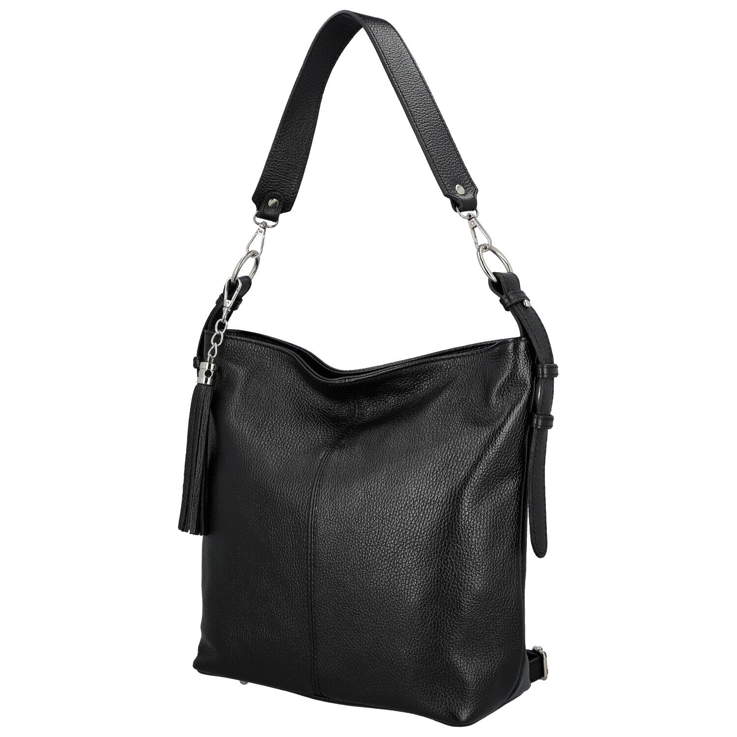 Dámská kožená kabelka do ruky černá - Delami Vera Pelle Ameli černá