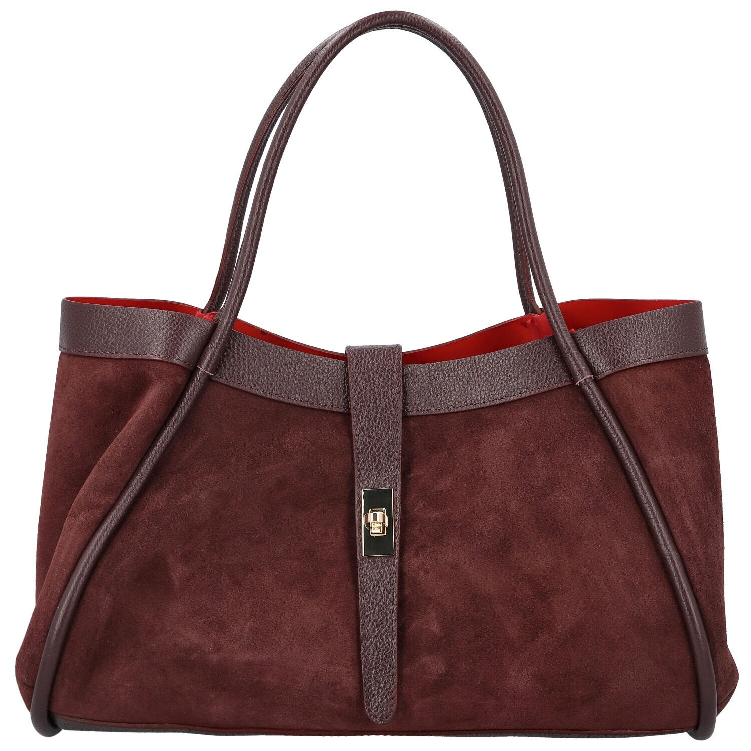 Dámská kožená kabelka na rameno tmavě vínová - Delami Vera Pelle Haylee vínová