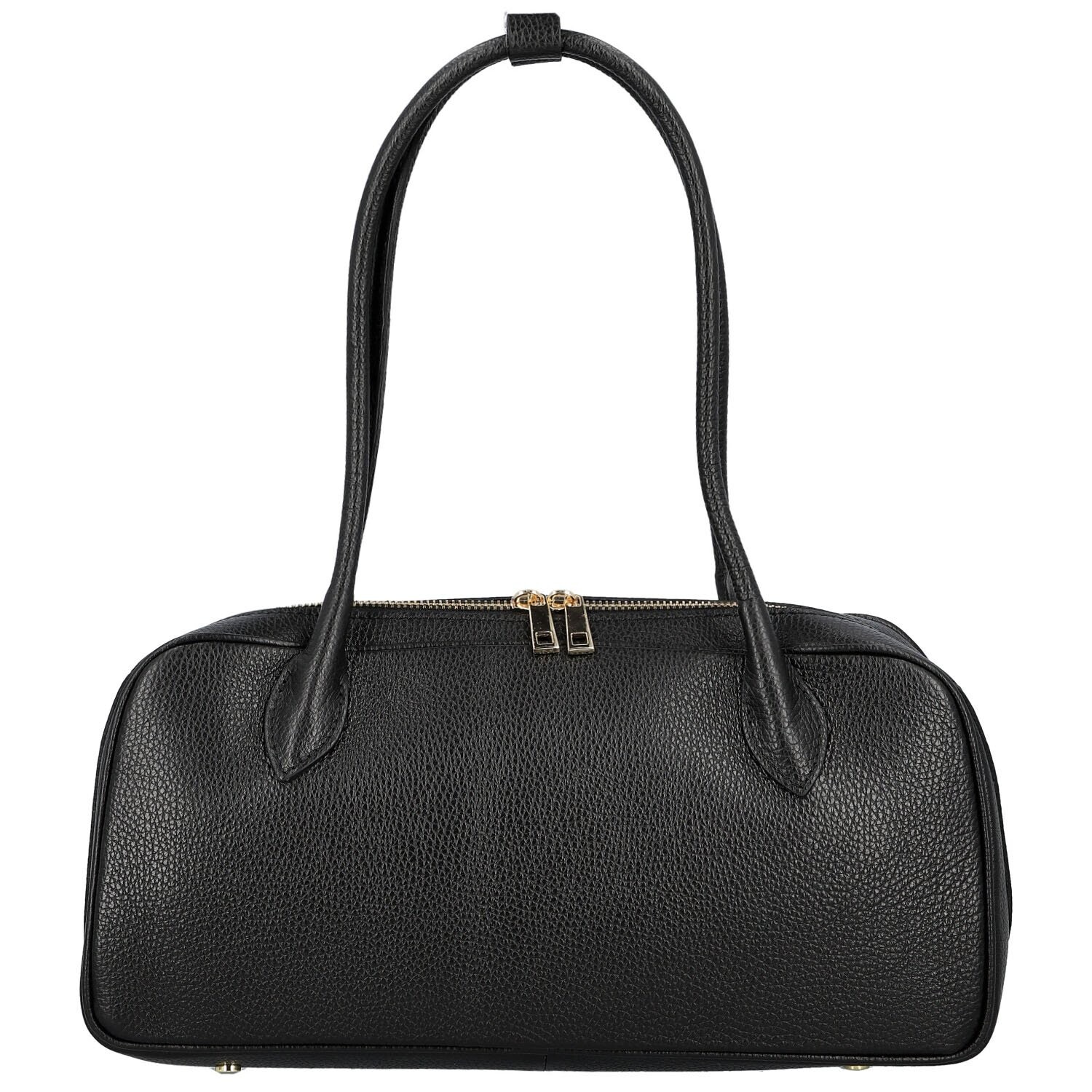 Dámská kožená kabelka na rameno černá - Delami Vera Pelle Reece černá